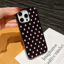 Funda protectora de teléfono con patrón de lunares, estilo y a prueba de golpes de TPU, compatible con modelos de Apple, adecuada como regalo de cumpleaños y Navidad para parejas, novias, hijas y adolescentes - Negro - Ver 4