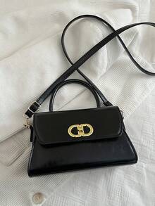 Borsa quadrata piccola in pelle PU con decorazione in metallo, borsa a tracolla moderna e versatile, nuova borsa a spalla e a tracolla da donna - Multicolore - Visualizzare 11