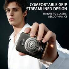 SKYWORTH Metz Single-Blade Rotary Electric Shaver – 15 Replaceable Blades, 0.1mm Floating Foil, Ultra-Thin Comfort Fit, 50% Efficiency Boost, IPX7 Waterproof, Compact Aluminum Body, Travel-Friendly, Includes Leather Case, Nose Hair Trimmer, USB Charging. - Multicolor - View 11