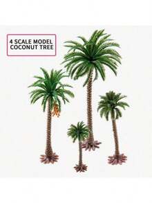 4株6/9/12/15厘米人造绿色灌木，微型景观植物，典型沙盘背景植物，6英尺高的非洲旭日树，适用于卡塔尔和阿联酋，玩具，微型树 - 彩色 - 查看 2