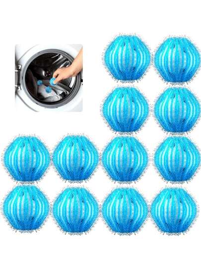 Reusable Washing Machine Pet Hair Removal Balls - Tangle-Free Laundry Balls, Designed In Blue Plastic, No Electricity Needed, Gentle On Fabrics, Durable Plastic Hair Removal Tool For Dogs, Essential For Laundry Rooms, Laundry Additions