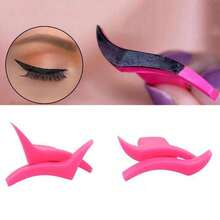 1 Pair Wing-Shaped Eyeliner Stamp, Eyeshadow Stencil, Makeup Template, Shaping Beauty Tool Accessory, Classic Style Or Dramatic Style - Pink - View 5