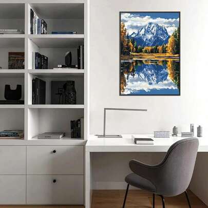 1pc 5D Diamond Painting Kit, Landscape, Full Diamond Art Set, Diamond Painting, Round Diamond DIY Handcraft Project, Suitable For Beginners And DIY Enthusiasts, Mosaic Decorative Wall Art, Home Wall Decor Gift, Frameless, Fits Bedroom And Living Room, 11.8" X 15.8"