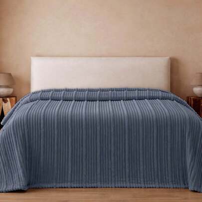 **Koc akordeonowy Dolce Bonita Home Wellsoft 200x220 w kolorze antracytowym – w zestawie maska na oczy**