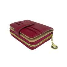 Carteira Feminina Dupla Porta Cartão Elegante Chique Fashion Moda Seguro - Vermelho - Visão 1