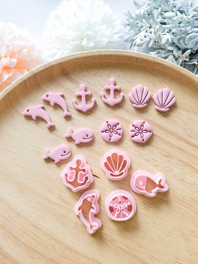 Plastic Polymer Clay Cutters & Ocean Series - DIY Crafting With Precise Cutting Edges For Handmade Clay, Jewelry Beads, Resin Charms - Molding Die For Polymer Clay Art Supplies (Compatible With DIY Kits)