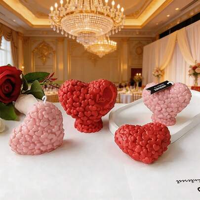Heart-Shaped Silicone Candle Mold: DIY Love Heart Anniversary Candle Plaster Decorations, Suitable For Weddings, Parties, Valentine's Day Gifts