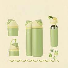 24oz /32oz Stainless Steel Insulated Water Bottle With Straw, Portable Coffee Mug Suitable For Hot & Cold Drinks, Fitness And Cycling Water Bottle, Leak-Proof Lid Travel Cup For Camping, Hiking, Driving, Outdoor Activities - Nhiều màu - Xem 40