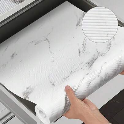 This Is A Marble-Patterned Mat That Can Be Used As A Non-Stick Drawer Liner, Anti-Slip Refrigerator Mat, EVA Waterproof Refrigerator Mat, Cabinet Mat, And Simple Placemat. (11.81 Inches * 39.37 Inches ~ 78.74 Inches)