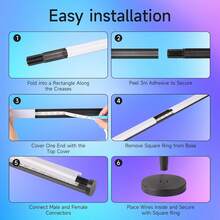 Lampara de Piso LED Inteligente Lampara de Pie con Control Remoto y Aplicación,RGB Lámpara de Pie Fancy leds DIY Iluminación Ambiental LED es Adecuada para Sala Recamara Sala de Juegos Gamer - RGB - Ver 9