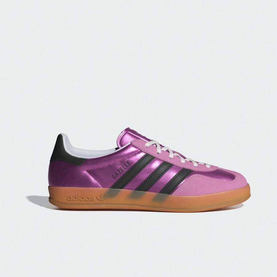 Adidas Originals GAZELLE 男女通用室内休闲运动鞋，低帮 JS1406 - 紫色 - 查看 1