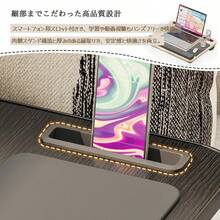 ひざ上テーブル 膝上テーブル ひざ上デスク 多機能 マウスパッド一体型 タブレット用スロット 落下防止ストッパー付き 滑り落ちにくい クッション採用 軽量 持ち運び 車 ベッド ソファー 外出 オフィス 自宅 動画視聴 オンライン学習 読書 - ブラック - チェックする 4