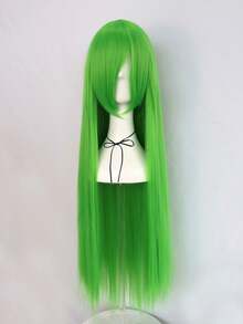 Neon Green Versatile Cosplay Wig, Extra Long Straight Wig For St. Patrick's Day & Music Festival - Green - View 4
