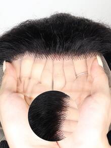 混合假发 - 真人发与合成Yaki直发的混合，带弹性抽绳，告别打结，预剪13x4蕾丝前额，180%密度，即戴即走，3S佩戴，无胶Yaki假发，预先拔毛，预先漂白，隐形结，波波头（8-16英寸） - 自然色&黑色系 - 查看 3