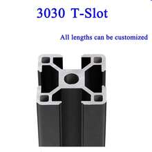 Extrusión de perfil de aluminio anodizado estándar europeo, ranura en negra 3030, carril lineal de 100mm-1000mm de longitud para impresora 3D, 1. KJKZ - 550 mm - Ver 1