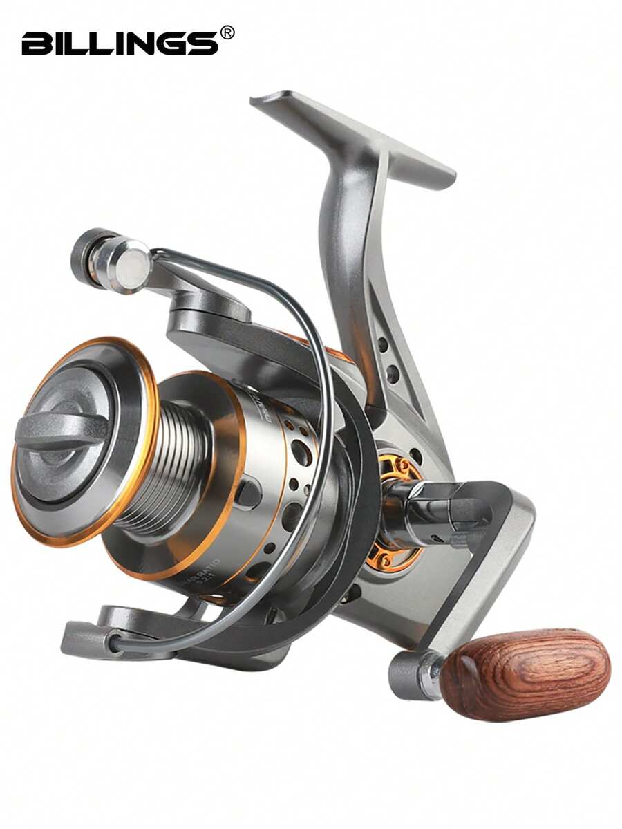 BILLINGS Spinnrulle, spinnfiskerulle för sötvatten och saltvatten, max drag 26LB, utväxling 5,2:1, 1000-7000-serien med metallvikningsvippa och aluminiumspole