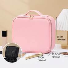 EOLOVA 3-Level Adjustable Brightness LED Cosmetic Bag, Large Capacity Portable Makeup Organizer With Adjustable Dividers, Suitable For Home, Travel And Hotel Use - Multicolor - View 8