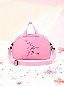 This Half-Circle Ballet, Yoga And Dance Print Tote Bag Can Be Customized With Your Personal Name Or Holiday Greetings. It Comes With An Adjustable Shoulder Strap And Has A Fashionable, Casual Design. This Is A Multi-Functional, Decorative, Stylish, Colorful And Charming Gift. - Multicolor - View 3