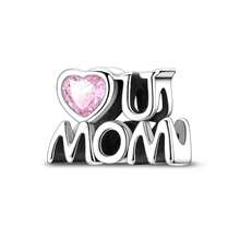 1 pieza Colgante con cuentas plateado, Serie del Día de la Madre letra MOM, Elefante, Conejo, Corazón, Árbol de la Vida, Hija y Madre, Adecuado para pulsera, collar, manualidades de joyería, regalo del Día de la Madre para mamá - Plateado - Ver 20