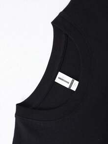 Disney, Stitch, Lilo & Stitch, I Am Amazing, Graphic Tee, Oversized T-Shirt, Crew Neck, Side Slit, Women's Top, Casual Wear, Spring Summer, Japanese Style, Cartoon Print - Black - View 3