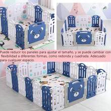 TUMYES Corralito Plegable para Bebés, 223 * 192 * 64cm Parque de Juegos para Nios, con 180 * 200cm Colchoneta para Gatear, con Ventosas y Antideslizantes, Corral Hogar Interior Exterior (20 paneles) - ColorA - Ver 9