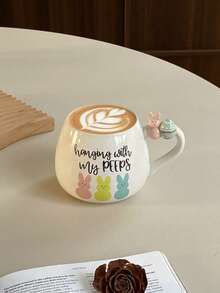 1pc Easter Bunny Egg Mug Creative 3D Rabbit Egg Ceramic Mug Design Suitable For Home Living Rooms And Bedrooms Breakfast Cup, Afternoon Tea Latte Art Festive Gatherings, Gift-Giving Occasions Easter Holiday Gift - Multicolor - View 13