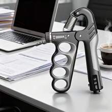 1个可调节阻力（5-100公斤）机械式握力器，成人健身器材，用于肌肉训练、手臂力量训练、腕部锻炼，五指握力训练器，康复工具，金属结构，舒适手柄，适用于家庭健身房、健身中心、办公室，是音乐家、运动员的理想礼物，也可用于手部损伤康复，便携式减压。 - 彩色 - 查看 4