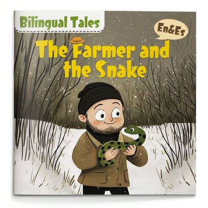 Bilingual Fable "The Farmer And The Snake" – A Story Of Trust & Caution, Inspirational Reading Gift