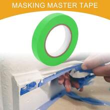 1 Pc 0.8 Inchesx 60.1 Yards Universal Painters Tape - Car Auto Paint Masking Tape No Residue - Crepe Paper Green - 0.8 Inches X 60.1 Yards + Green - View 3