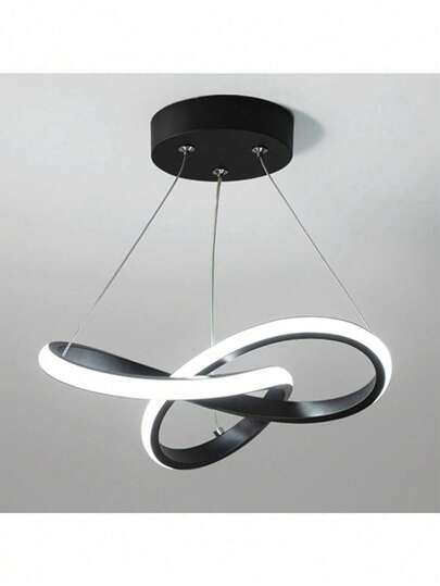 Iluminación LED de techo, lámpara de techo semiempotrada, anillos curvos contemporáneos Chaner de 16 W para comedor, cocina, sala de estar, dormitorio, pasillo y entrada.