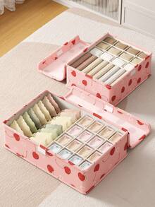 1 Stück rosa Unterwäsche Aufbewahrungsbox, Oxford Stoff Schubladenorganizer Box für BHs, Höschen, Socken, Haushaltsgegenstände mit Deckel, Aufbewahrungsorganizer, Reiseessentiell - Pink - Übersicht 5