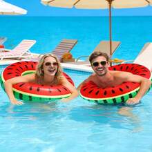 1pc Flotador de natación inflable con diseño de rodaja de sandía, flotador para adultos y niños flotador de piscina, juguete acuático, flotador de sandía, verano, playa, piscina, accesorio de fiesta en la piscina, flotador para fotos, flotador de natación - Multicolor - Ver 3