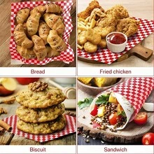 100/400片装防油纸垫 - 适用于微波炉和冰箱，尺寸18.01x18.01厘米，多用途包装，是烧烤、野餐、聚会和外卖的理想选择，红/蓝/绿/黑 - 彩色 - 查看 3