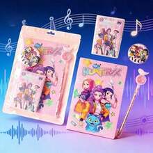1 Set High-Quality New KPOP Student Stationery Set, Provided By Witch Hunter Group - KPOP Notebook, KPOP Badge, KPOP Ballpoint Pen, KPOP Memo Pad, Stationery Gift Set [Random Style Shipped] - A - View 4