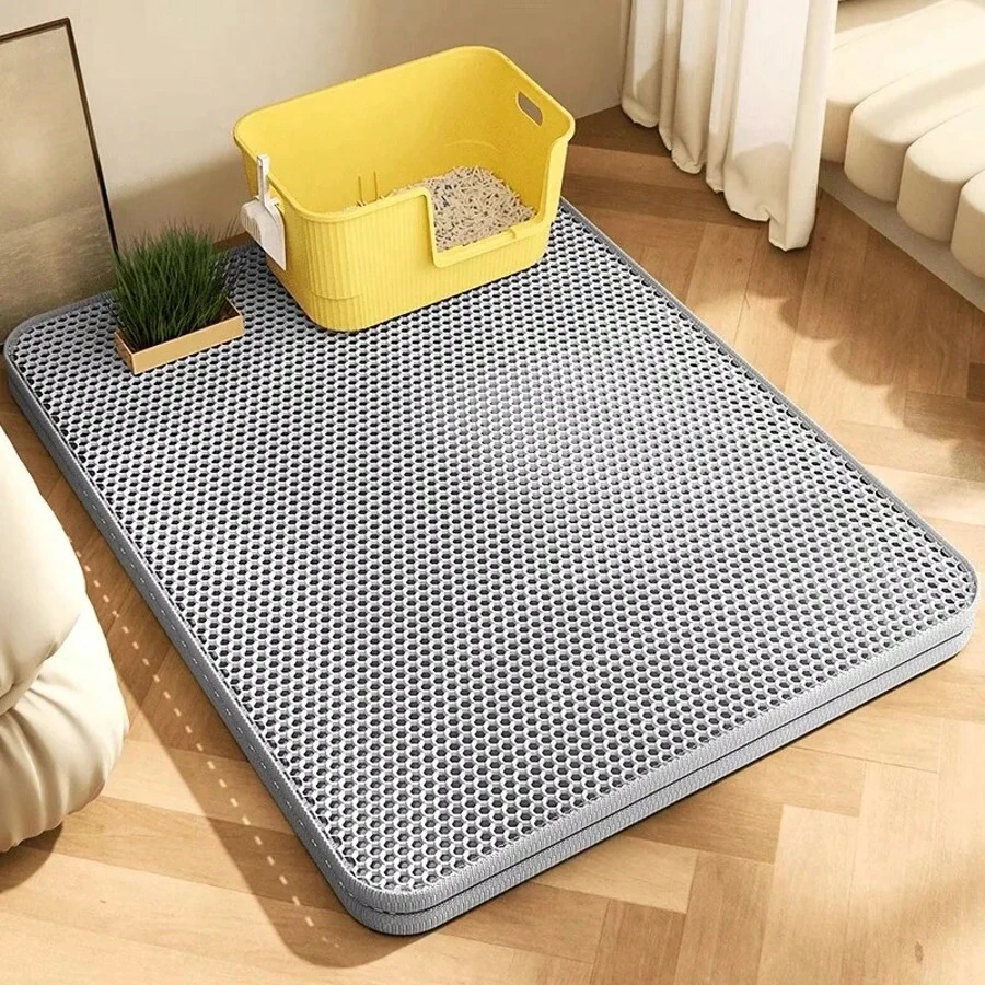 Thảm lót khay vệ sinh cho mèo cỡ lớn, siêu bền, chống thấm nước, thiết kế 2 lớp, chống trơn trượt, dễ vệ sinh, thảm bảo vệ sàn nhà cho thú cưng, tấm lót khay vệ sinh cho mèo.