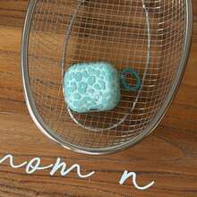 透明绿色豹纹耳机保护套，带挂环，可爱简约，兼容苹果Pro 2、Pro、4、3、1/2，适合女性使用 - 青碧色 - 查看 5