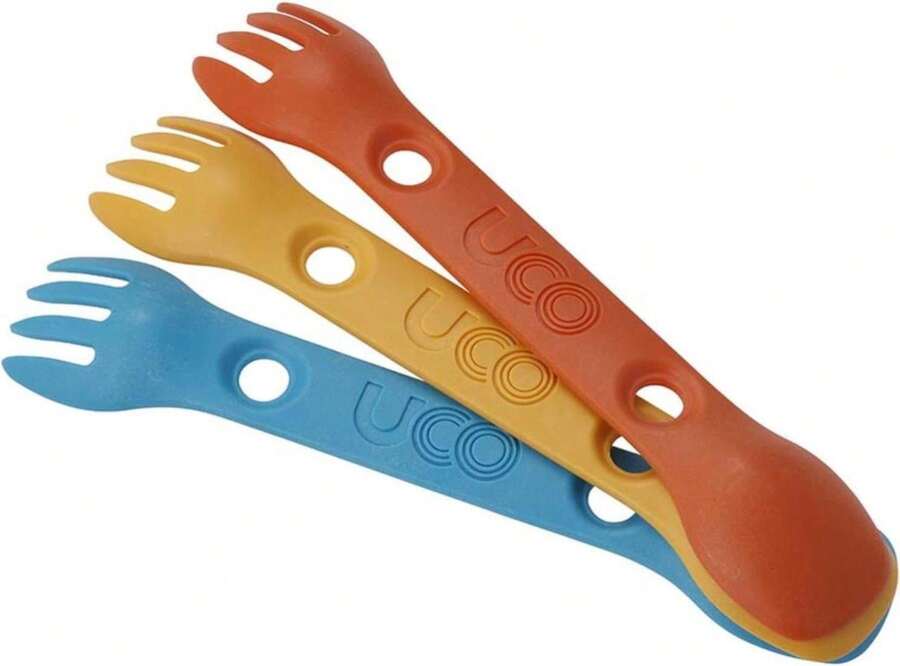 UCO Mini Spork Camping Combo Spoon-Fork Utensil For Kids, 3 Pack - ColorA - Ver 1