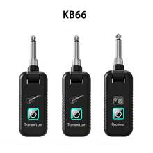 2.4GHz无线吉他系统，可充电无线音频系统，吉他发射器接收器，适用于电吉他、贝斯、电子乐器 - 黑色 - 查看 9