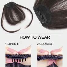 1件新款合成自然额头假发假刘海空气刘海假发女款逼真漫画齐刘海隐形假发 - 彩色 - 查看 9