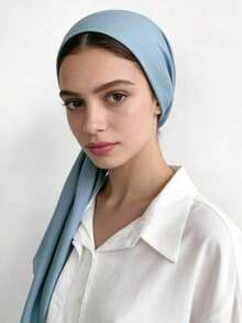 Linen Solid Color Casual Polyester Scarf, Natural Texture, Soft Wrap Feel, Versatile Headscarf, Breathable & Skin-Friendly, Daily Wear Hijab - Multicolor - View 14