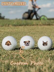 Customized Pet Photo Golf Balls, Personalized Image Golf Balls, Custom Graphic Golf Ball Set, Personalized Pet Portrait Golf Balls, Customized Name And Photo Golf Balls, Unique Golf Accessories For Men And Women - Multicolor - View 4