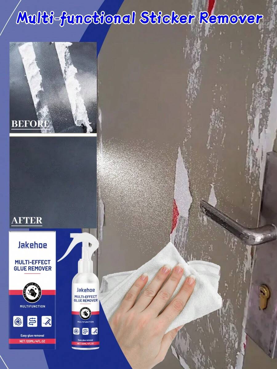 多用途贴纸去除剂，家用粘合剂残留物清洁剂，适用于金属、玻璃、塑料表面