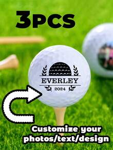Customized Pet Photo Golf Balls, Personalized Image Golf Balls, Custom Graphic Golf Ball Set, Personalized Pet Portrait Golf Balls, Customized Name And Photo Golf Balls, Unique Golf Accessories For Men And Women - Multicolor - View 10
