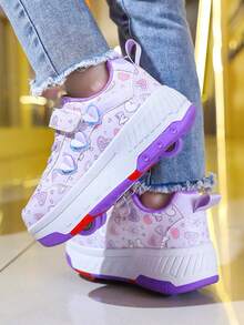 Giày trượt patin cho bé gái, giày patin bốn bánh, giày patin bốn bánh cỡ nhỏ, giày trượt patin cho bé gái, phù hợp cho mọi mùa. - Màu tím - Xem 9