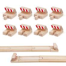 8 piezas de accesorios de pista de juguete de madera que incluyen topes masculinos y femeninos compatibles con las principales marcas de pistas de tren de madera - Multicolor - Ver 1