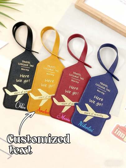 Personalized Luggage Tag, Customized Luggage Label, Foil Stamped Airplane Luggage Tag, Customized Text Label, Suitcase Tag, Essential For Travelers, Groomsman Gift, Ideal Gift For Friends