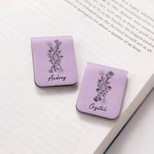 Customized Name Leather Bookmark, Personalized Leather Magnetic Bookmark, Reader Gift, Book Accessory, Book Lover Gift - Multicolor - View 8