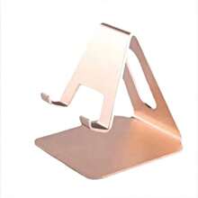 铝合金桌面手机支架，通用平板电脑和智能手机支架，适用于流媒体播放和办公用途 - 金色 - 查看 4