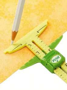 1 Piece High Quality 5 In 1 Sliding Ruler, Professional Measuring Sewing Tool, Made Of Durable Plastic Material, High Precision. Combines Multiple Measuring Functions One, Easily Cope With Sewing, Tailoring Work, Patch Cutting Is More Convenient. Ergonomically Designed Easy-Grip Handle, Making Home Sewing Operation More Comfortable, Is Must-Have Good For Sewing Enthusiasts And Professional Tailors. Color Style Is Random. - 5-in-1 Sewing Ruler - View 7
