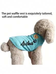 1pc Personalized Mesh Pet Vest, Custom Pet Clothing, Comfortable Breathable Cute Design, Suitable For Spring, Suitable For Small Dogs, Cats Chest Harness With Paw Print Pattern And Leash Ring, Lightweight Customizable Pet Apparel, Pet Supplies - Multicolor - View 5